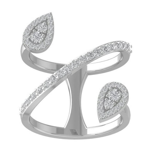 ARAIYA FINE JEWELRY 10K White Gold Round-shape Diamond Fashion Ring (1/2 cttw, I2-I3 Clarity, I-J Color) Size 7.5