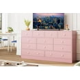 thumbnail image 3 of 12 Drawer Dresser for Bedroom, 61 in Long Modern Pink Dresser TV Stand with Charging Station, Large Wooden Chest Od Drawers for Nursery, Closet, Living Room, 3 of 8