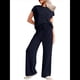 thumbnail image 3 of Conjunto Informal de Dos Piezas de Punto Acanalado para Mujer, Camiseta de Corta y Pantalón , Ideal para el Hogar y para Viajes Azul Oscuro XL, 3 of 7
