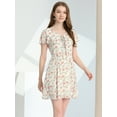 thumbnail image 3 of INSPIRE CHIC Women's Floral Lace-up Chiffon Dress, 3 of 5