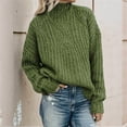 thumbnail image 2 of Women'S Oversized Fall Sweaters Casual Long Sleeve Crewneck Chunky Cable Knit Pullover Tops Winter Clothes Green XL, 2 of 3