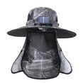 thumbnail image 4 of Gat de ventilador solar al aire libre Tapa de pesca de pesca transpirable y cómodo cómodo, sombrero de pescado de borde ancho para viajar deportes al Gris, 4 of 9