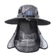 thumbnail image 3 of Sombrero solar de ventilador solar al aire libre, tapa de pesca de protección solar de borde anchos impermeables con colgajo de tapa del cuello de la Gris, 3 of 8