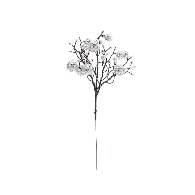 Wosthever Navidad bayas artificiales pino cono flor rama salón pared ventana boda fiesta decoración adornos Kits de decoración para fiestas Plata Wosthever HA065241-02