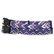 (1) Petmate 11416 2-Side Pet Collar, 1 by 16 to 26-Inch, Chevrons Purple