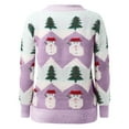thumbnail image 4 of Chandail de Noël pour Femmes Col Rond Mode Chandail à Manches Longues Chaud Mi-Longueur Blouse Ample Cardigan Doux Imprimé Graphique Tricoté, 4 of 5