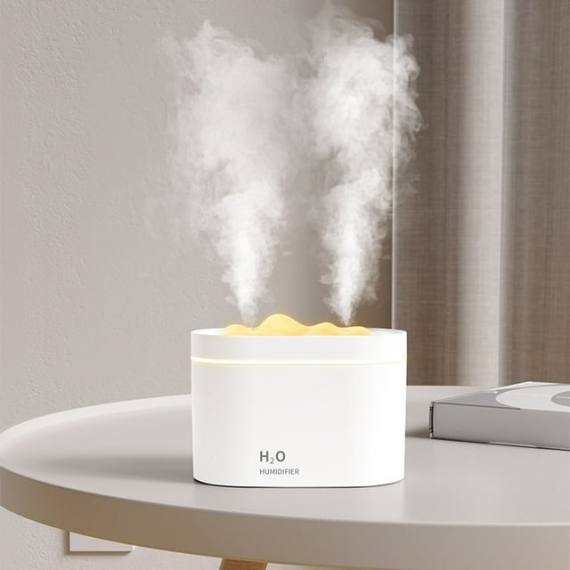 Yatlte Flame Aromatherapy Humidifier, Humidifier with 7 Colors Flame Light, 800ml, for Bedroom, Home, Office, Gifts - Portable,Auto-Off Protection