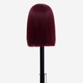 thumbnail image 5 of Pelucas con flequillo para mujer, peluca ondulada suelta de 16 pulgadas, cabello mediano a largo, cabello liso dividido, peluca burdeos, productos de peinado, 5 of 5