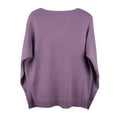 thumbnail image 4 of Fiaer Womens Plus Size Sweater Deep V Neck Baggy Fall Long Sleeve Solid Casual Trendy Comfort Tops for Daily Wear Purple XL, 4 of 5