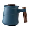 thumbnail image 1 of Taza de Té con Infr Y Tapa, Taza de Infr de Té, Taza con de Té con Mango de para Té Suelto, Taza de Cerámica para Remojar Té, Azul Sunnimix Taza con tapa, 1 of 8