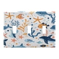 thumbnail image 2 of 2 Gang Light Switch Cover Plate Fish Whale Seaweed Starfish Wall Plate Decorate Electrical Outlet Cover Plates 4.56”x4.48”, 2 of 8