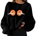 thumbnail image 3 of Kmbangi Halloween Sweater+Pumpkin Print Long Sleeve Round Neck Sweatshirt, 3 of 4