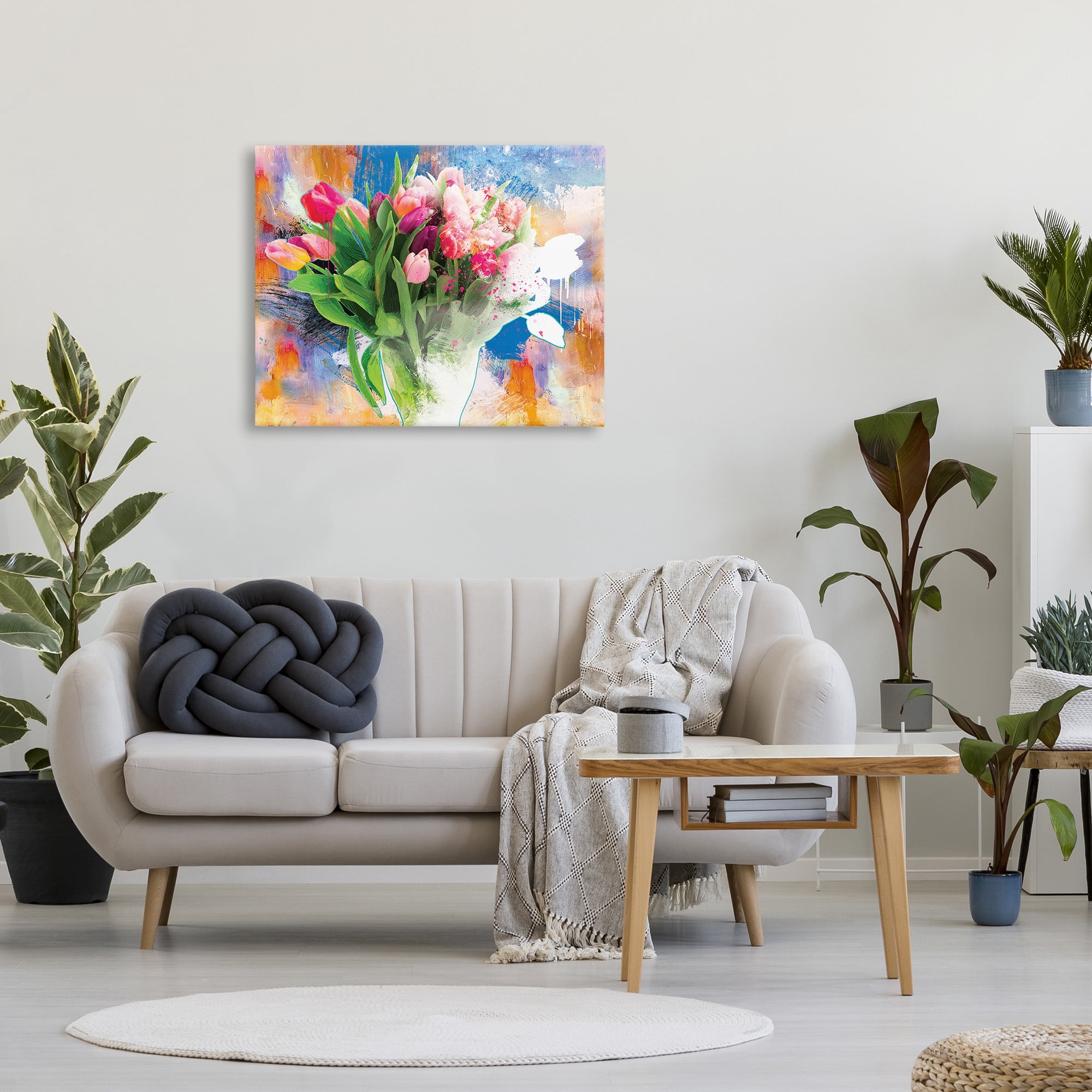 Stupell Industries Urban Spring Bouquet Botanical & Floral Painting Gallery Wrapped Canvas Art Print Wall Art, 40 x 30