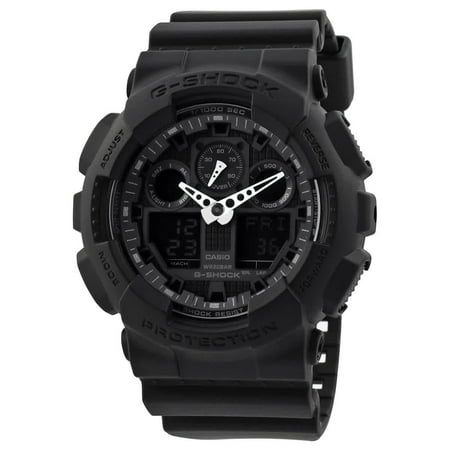 Casio G-Shock Perpetual Alarm World Time Chronograph Quartz Analog-Digital Black Dial Men's Watch GA-100-1A1