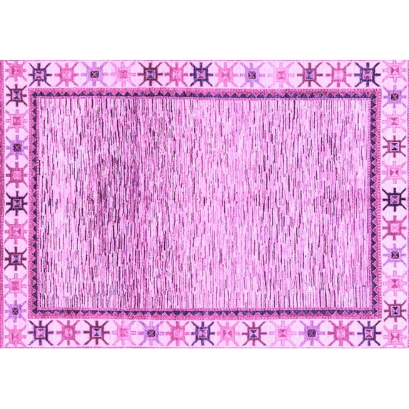 Ahgly Company Indoor Rectangle Abstract Purple Modern Area Rugs, 4' x 6'