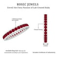 thumbnail image 5 of Rosec Jewels 1.5 CT Channel Set Lab Created Ruby Eternity Band for Women, 925 Sterling Silver, US 9.00, 5 of 8