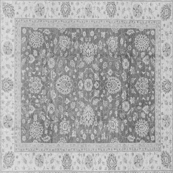 Ahgly Company Indoor Square Oriental Gray Traditional Area Rugs, 6' Square