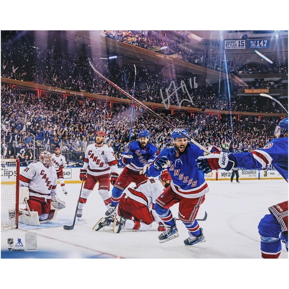 Vincent Trocheck New York Rangers Autographed 16" x 20" Second Overtime Goal Celebration Photograph - Fanatics Authentic Certified