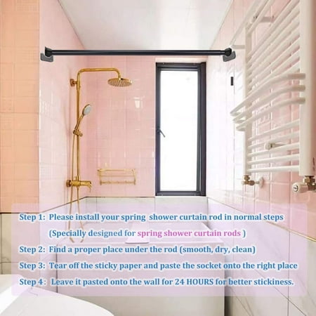 Shower Rod Holders Adhesive Bathroom, How To Attach Shower Curtain Rod Glass