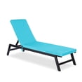 thumbnail image 2 of Patio Chaise Lounge Seat Cushion - 75" Long, Blue, Water , Removable Cover With Zipper, High Resilience Sponge Filling, Adjustable Straps Outdoor Chair 75 Inch Cushion, Breathable Material, Fade, 2 of 5