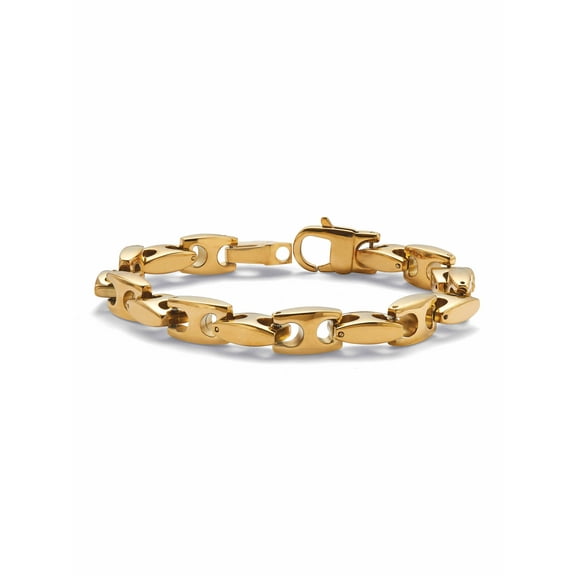 American Exchange Men's Yellow Gold Ion-Plated Stainless Steel Link Bracelet 8.5 inch