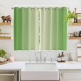 thumbnail image 2 of Spring Green Ombre Kitchen Curtains 63 Inch Length, Modern Gradient Abstract Art Grommet Top Bedroom Living Room Curtains, Light Filtering Cafe Curtain Drapes 2 Panels Set 104''x63'', 2 of 9