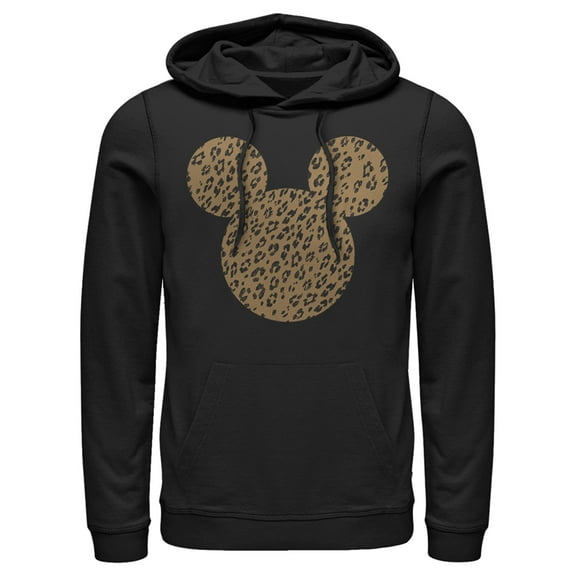 Men's Mickey & Friends Cheetah Silhouette Pull Over Hoodie Black Medium