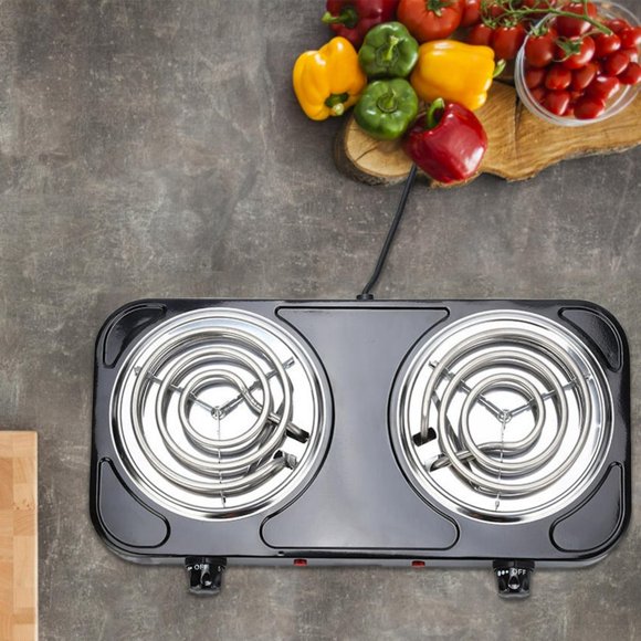 YOPTOP Cooking Utensils Multifunction Electric Double Burner 2000W White