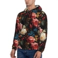 thumbnail image 3 of Rateoe Rose Flowers Pattern Mens Hoodie, Pullover Hooded Sweatshirt, Kangaroo Pocket Hoodie Ideal for Daily Wear, Travel and Home-Large, 3 of 7