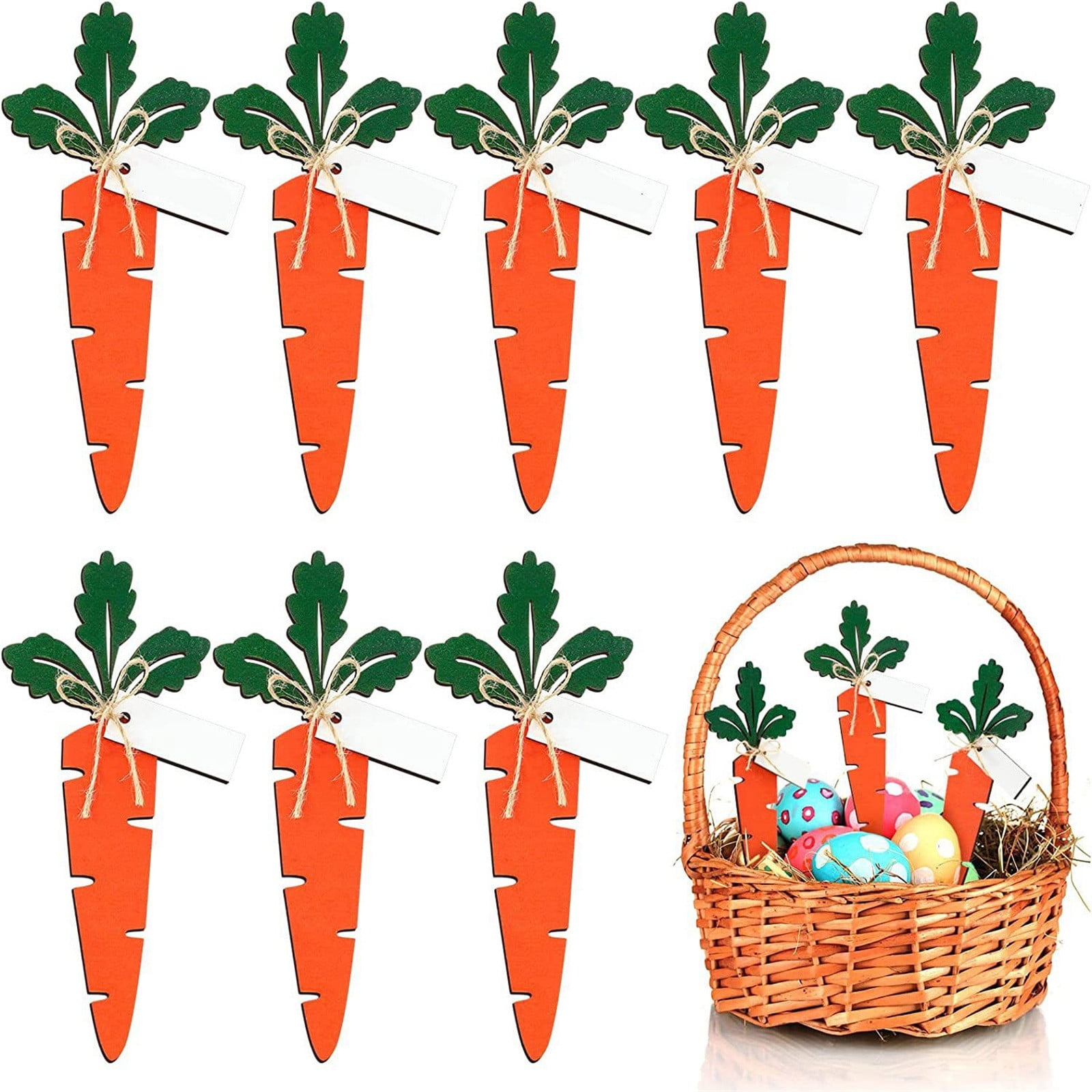 STEADY 12 Pcs Easter Carrot Hanging Ornaments Mini Carrots Rustic