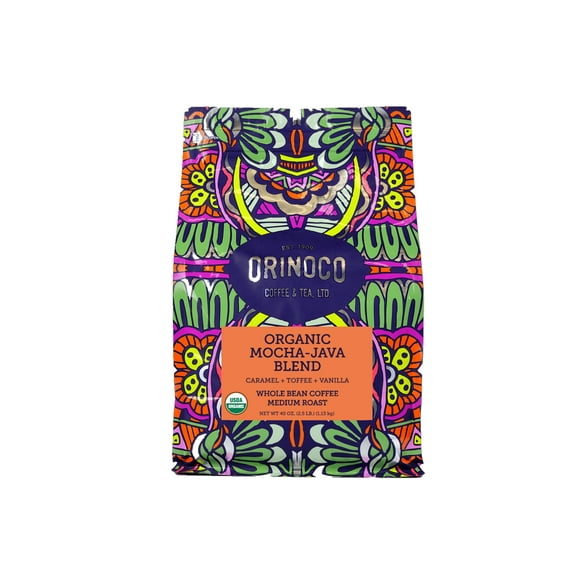 Orinoco Organic Mocha-Java Blend 2.5lb bag, Medium Roast, Whole Bean Coffee, 100% Organic Fair Trade Arabica beanS