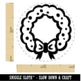 thumbnail image 2 of Christmas Wreath with Bow Self-Inking Rubber Stamp Ink Stamper - Fuchsia Ink - Medium 1 Inch, 2 of 7