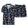 thumbnail image 5 of felwors Funny Graphic Pajamas for Women Set Button Down Short Sleeve Top and Shorts Pjs Sets Sleepwear XS-XXL Dark Blue, XXXL, 5 of 7