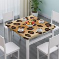 thumbnail image 3 of Gold and Brown Of Leopard Print Square Fitted Tablecloth with Elastic Edge,Square Table Cover,Washable Elastic Table Cover for Home Kitchen Party Decor 34"x34", 3 of 6