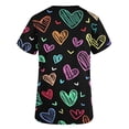 thumbnail image 4 of Mujeres Manga Corta Tops Cuello en V Impresión Bolsillo Casual Enfermería Uniforme Blusa, Transpirable Diario Tee, 4 of 5