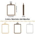 Trivalent Color 30pcs Rectangle Open Bezel Charms 3-Color Alloy Frame Pendants Color ...