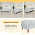 thumbnail image 3 of Sofa Bed, Convertible Memory Foam Futon Couch, Adjustable Sleeper Sofa Bed for Living Room, Gray, 3 of 7