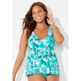 thumbnail image 4 of Swimsuits for All Women's V-Neck Flowy Tankini Top, 4 of 5