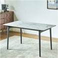thumbnail image 2 of Modern Sintered Stone Dining Table with Black Iron Base, Gray Rock Top for 8-Seater, 2 of 10