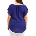 thumbnail image 4 of Uhndy Lace Patchwork Plus Size Women V-neck Tops Summer Blouse, 4 of 5