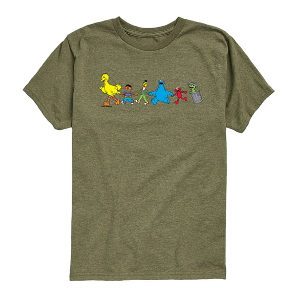 Sesame Street - Group Horizontal Chest - Youth Boys Short Sleeve Graphic T-Shirt