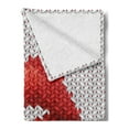 thumbnail image 2 of Feminine Soft Flannel Fleece Throw Blanket, Lips Illustration Cosmetics Pattern Womanly Ornamental Design, Cozy Plush for Indoor and Outdoor Use, 50" x 70", Grey and Red, by Ambesonne, 2 of 5