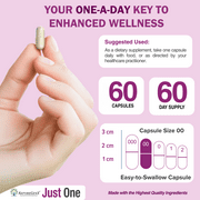 Just One Daily Methylated Multivitamin for Men & Women–60 Caps Adults MTHFR Support, Iron-Free, Natural, USA Made