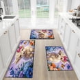 thumbnail image 3 of YIMEIS Highland cows among flowers Floral rug Soft Non-slip 2Pcs Flannel Mat and Kitchen Rugs,16''x24'' & 17''x47'',for Bathroom Entryway Bedroom, 3 of 10