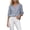 Blue, variant on Women's Button Down Tops Lightweight Thin V Neck Solid Color Blouses Relaxed Dressy Gathered Shoulder 3/4 Puff Sleeve Shirts XXL