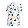 thumbnail image 2 of Balery Turtles And Corals Printed Men’s Short Sleeve Polo Shirt, Midweight Men's Shirt,Golf Polo shirts -X-Large, 2 of 9