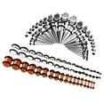 thumbnail image 1 of lionlar 72Pcs Ear Plug Set Metal Ear Tapers Kit Stretching Expander Stretchers Gauge 4, 1 of 6
