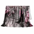 thumbnail image 2 of Elegant Evening Staircase Palace Romance, Cozy Botanical Garden Scene, Warm Flannel Blanket for Sunroom and Reading Nook, Garden Lovers Valentine's Day Gift, Botanical Home Decor, 2 of 9
