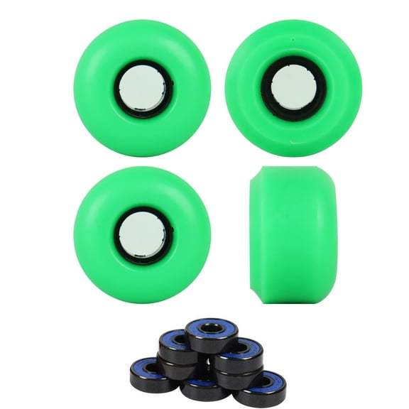 Blank Skateboard Wheels Cored 85A USA Made Bright Green 55mm   Abec 7 Bearings
