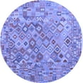 thumbnail image 1 of Ahgly Company Indoor Round Southwestern Blue Country Area Rugs, 6' Round, 1 of 4